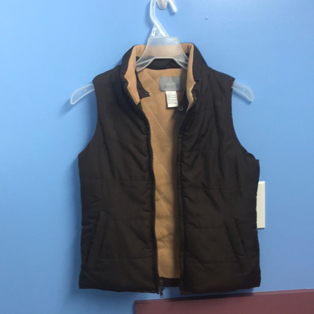 X-SMALL. DELIA’S BRAND. BUBBLE VEST. BROWN.